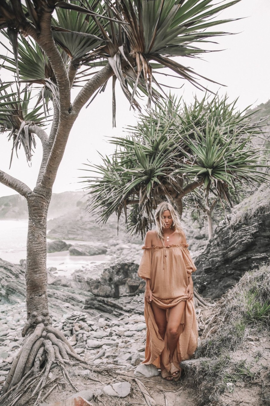 Women Hazel & Folk Bridesmaid | Emmaline Gown|Toasted Peach