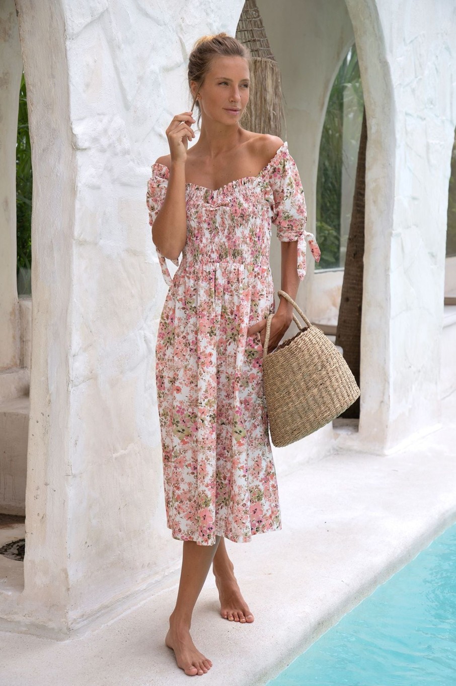 Women Hazel & Folk Dresses | Charlotte Midi Dress|Garden Party