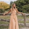 Women Hazel & Folk Dresses | Byron Bay Maxi Dress|Summer Tan