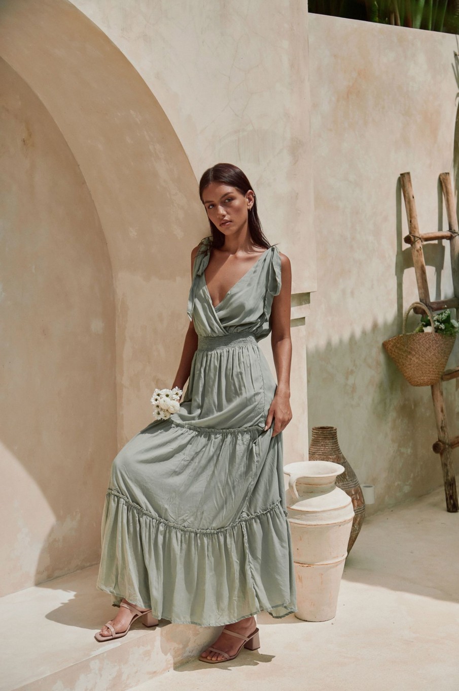 Women Hazel & Folk Dresses | Isabella Gown|Sage