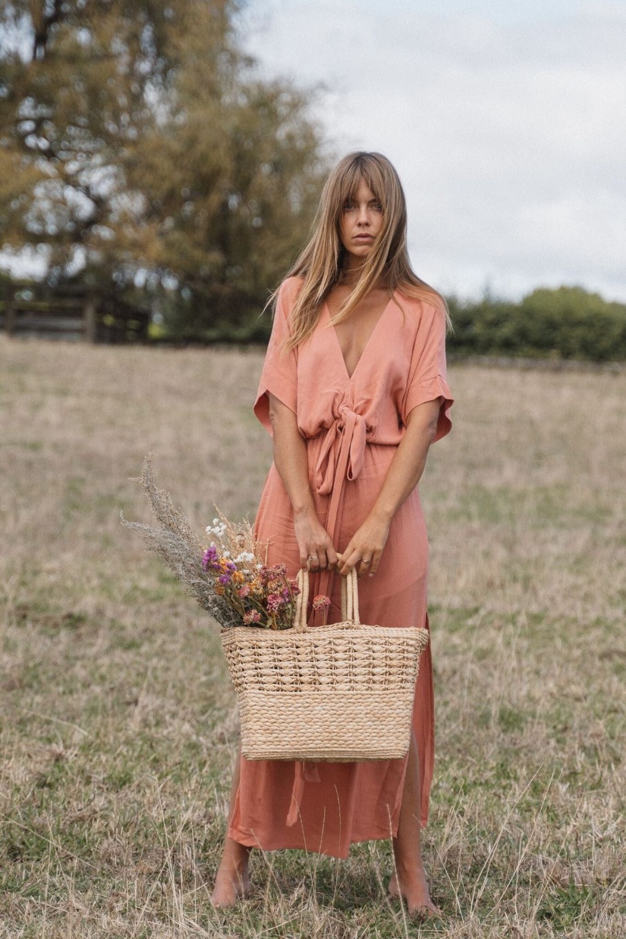 Women Hazel & Folk Bridesmaid | Melody Maxi Dress|Dusty Rose