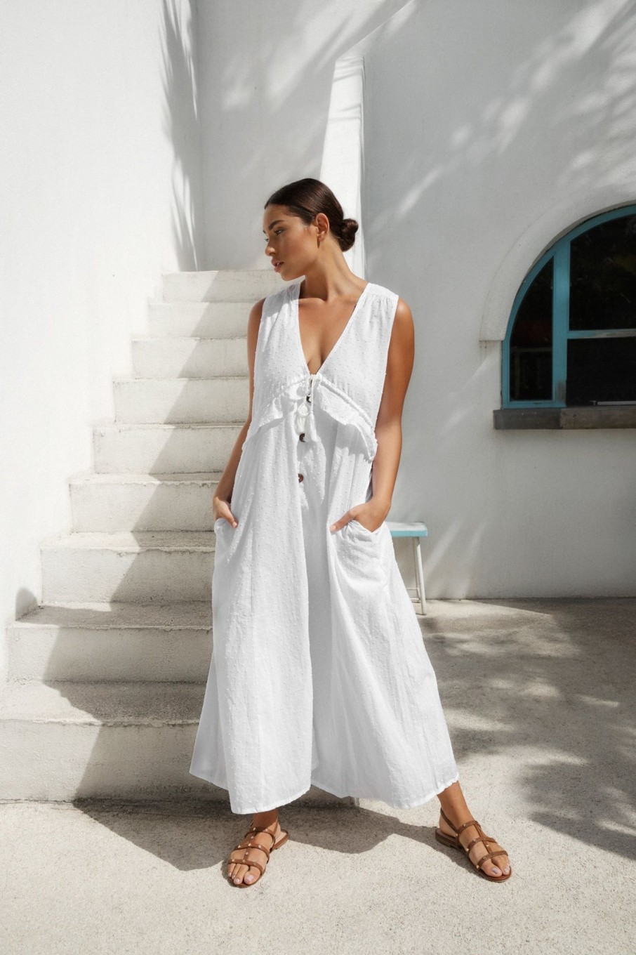 Women Hazel & Folk Dresses | Byron Maxi Dress|White