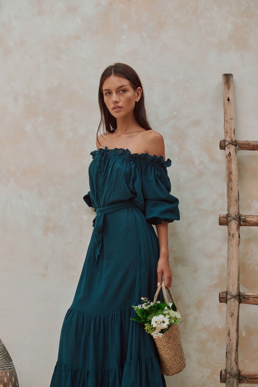 Women Hazel & Folk Bridesmaid | Emmaline Gown|Teal