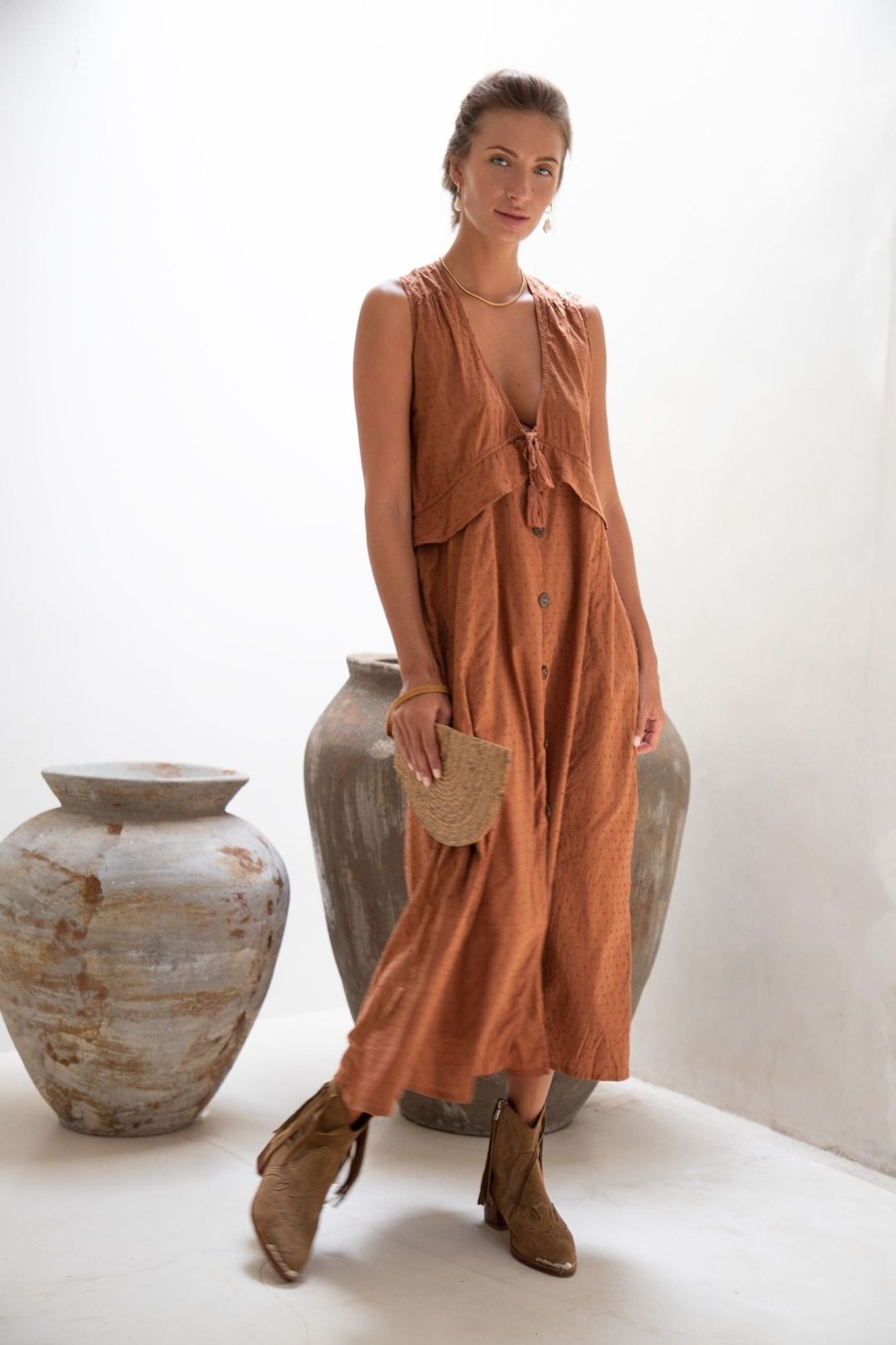 Women Hazel & Folk Dresses | Byron Maxi Dress|Cinnamon