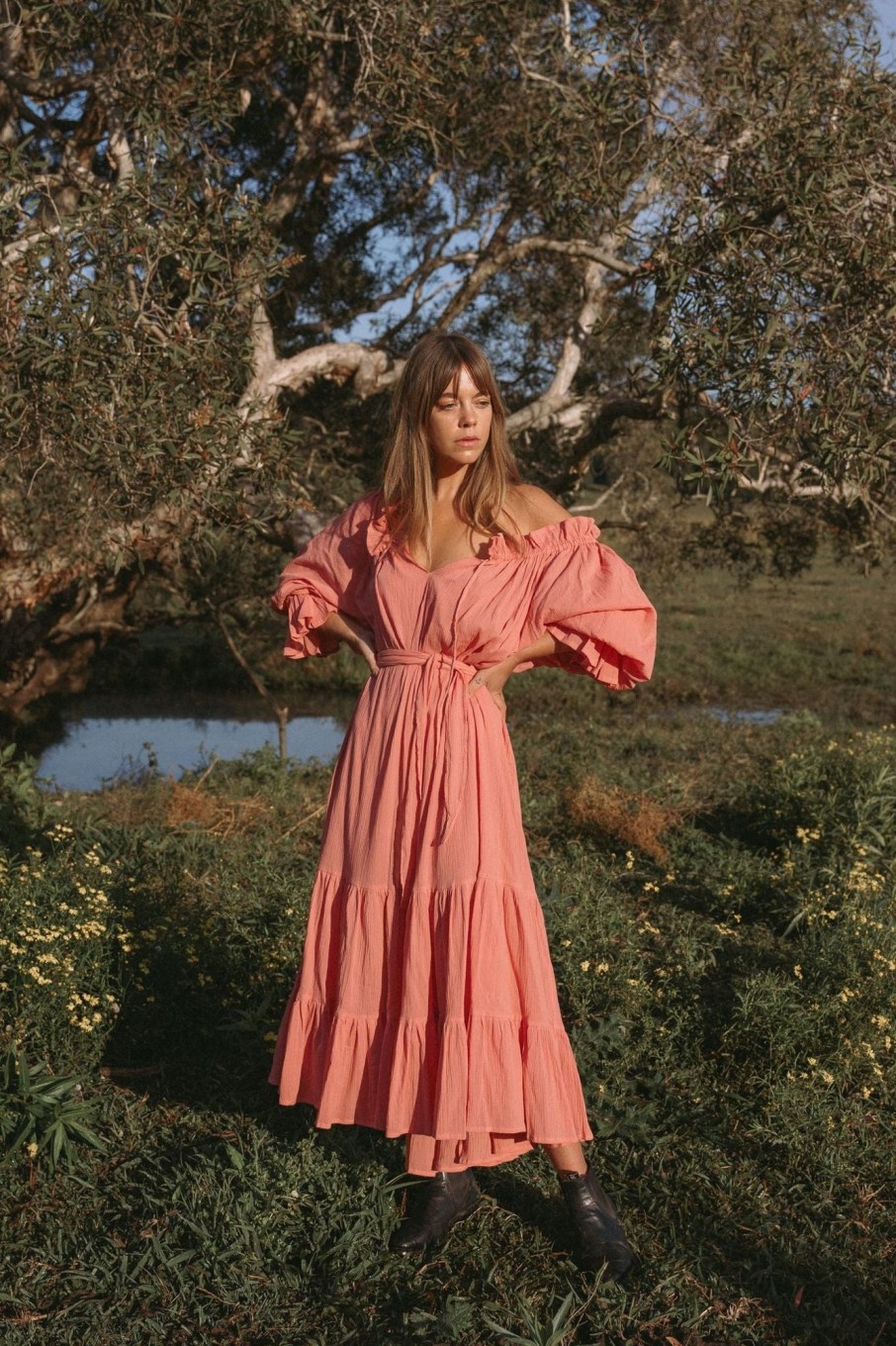 Women Hazel & Folk Dresses | Emmaline Gown|Dusty Rose