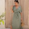 Women Hazel & Folk Bridesmaid | Melody Maxi Dress|Olive