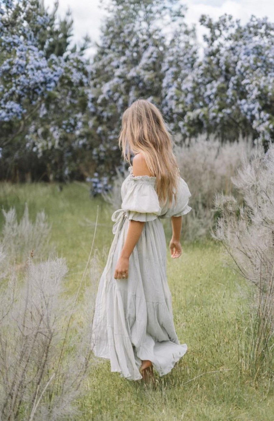 Women Hazel & Folk Bridesmaid | Emmaline Gown|Sage Green