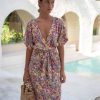 Women Hazel & Folk Dresses | Melody Midi Dress|Floral Escape