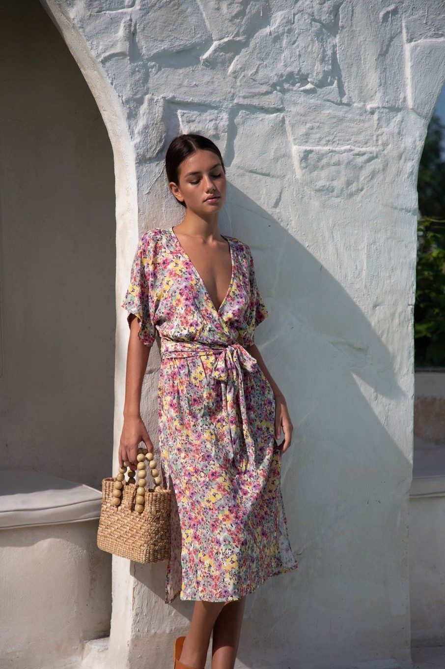 Women Hazel & Folk Dresses | Melody Midi Dress|Floral Escape