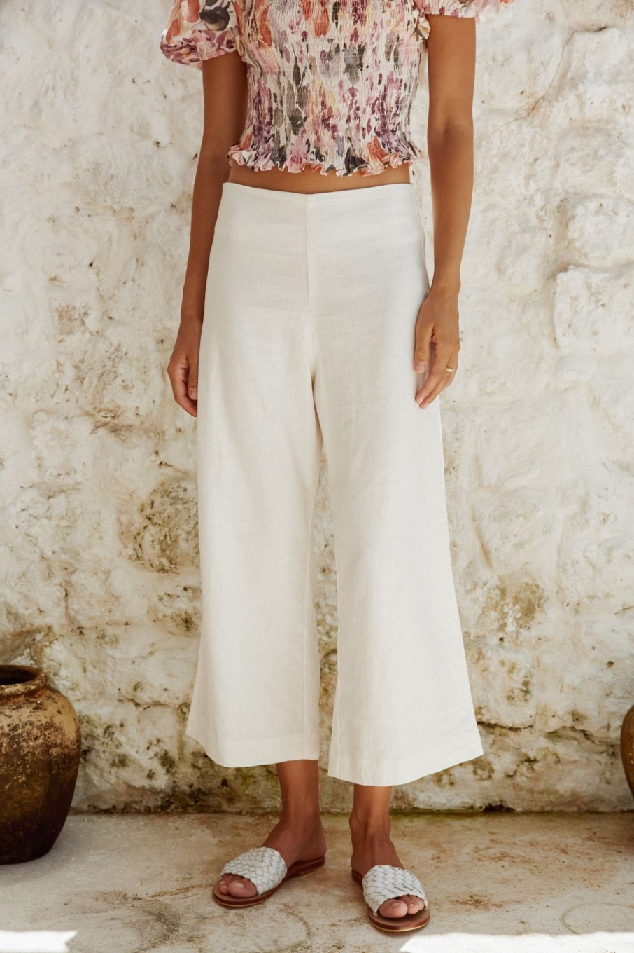 Women Hazel & Folk Bottoms | Laura Pant|White