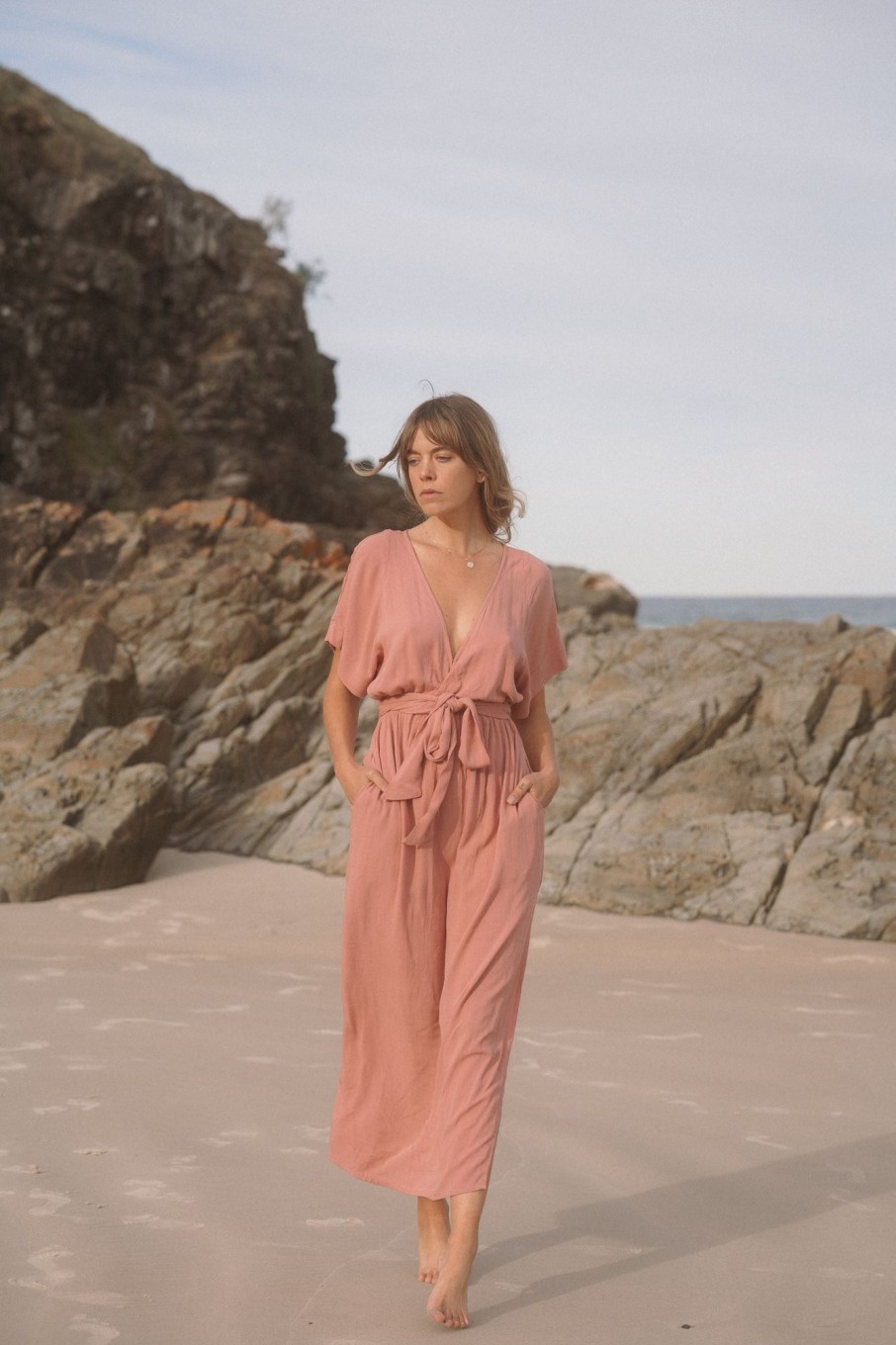 Women Hazel & Folk Bridesmaid | Melody Maxi Dress|Rose Gold