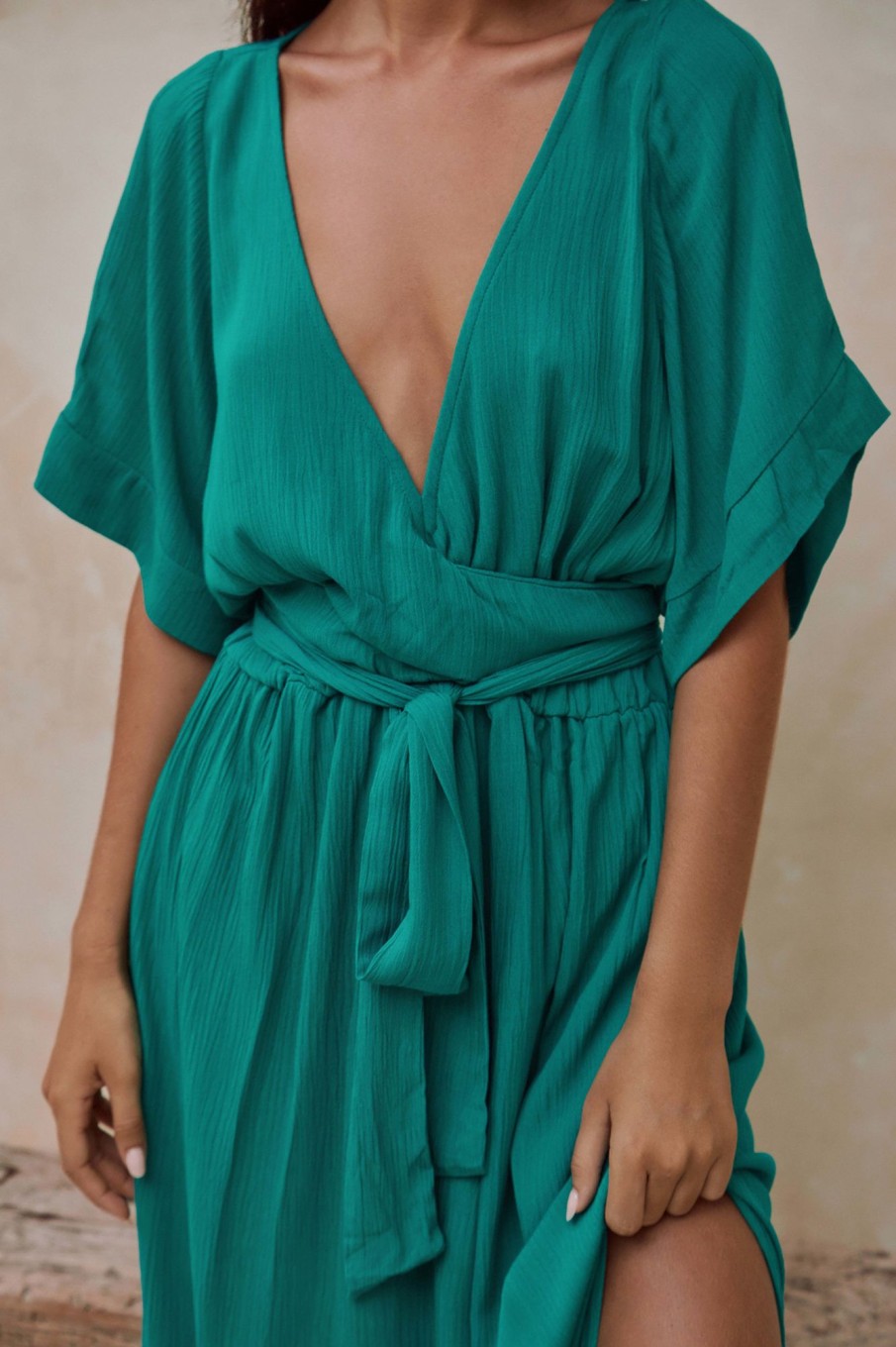 Women Hazel & Folk Bridesmaid | Melody Maxi Dress|Emerald