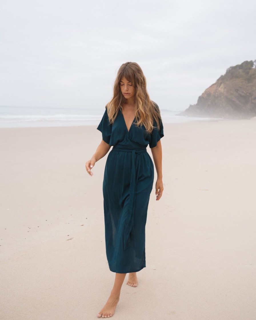 Women Hazel & Folk Dresses | Melody Maxi Dress|Teal