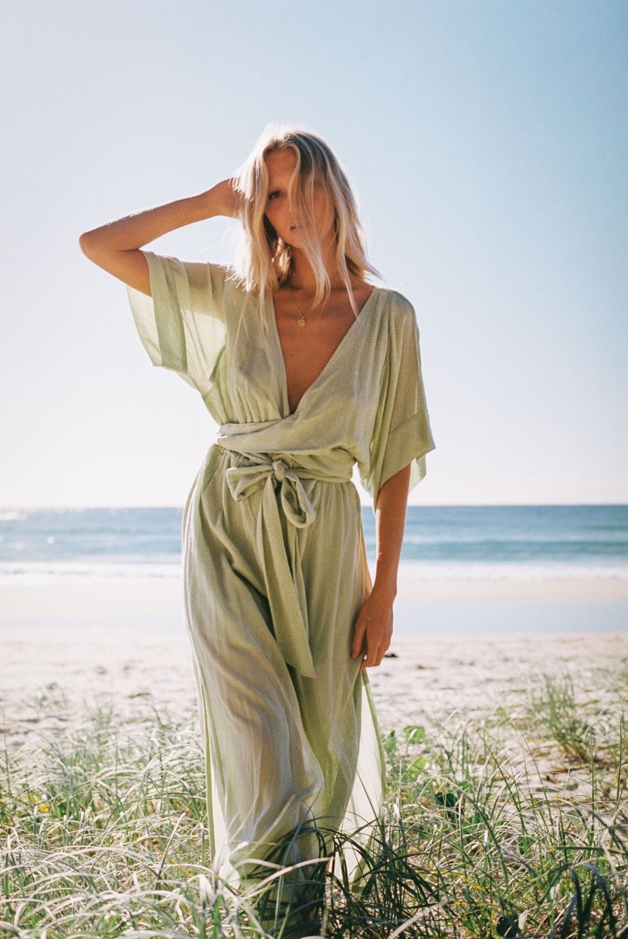 Women Hazel & Folk Bridesmaid | Melody Maxi Dress|Mint Green