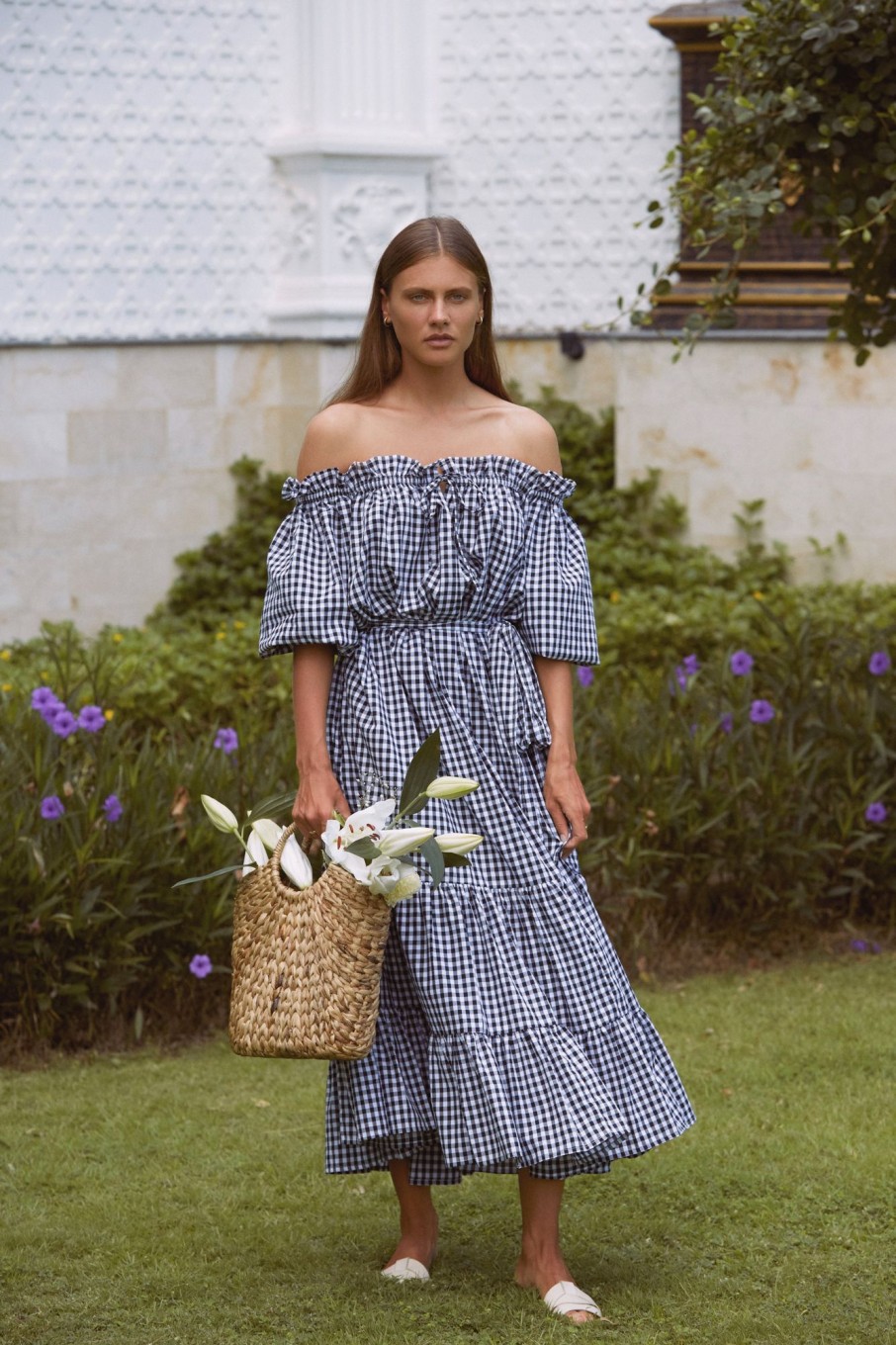 Women Hazel & Folk Bridesmaid | Emmaline Gown|Black Gingham