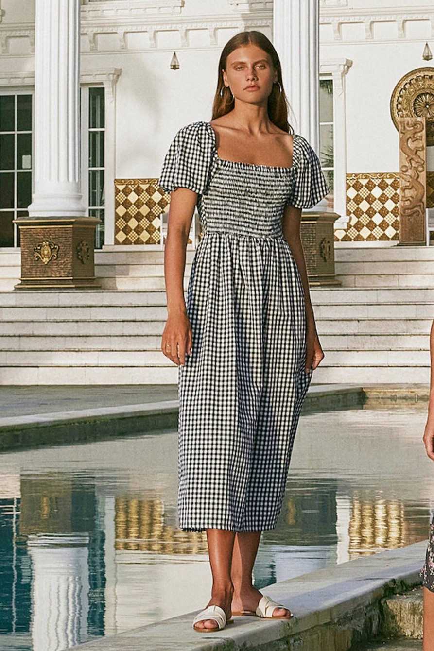 Women Hazel & Folk Dresses | Camille Midi|Black Gingham