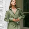 Women Hazel & Folk Dresses | Sienna Shirt Dress|Olive